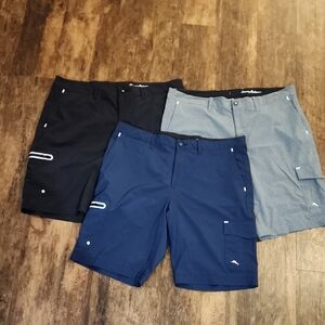 (Lot) Tommy Bahama Cayman Isles Islandzone Cargo Shorts - Navy, Black & Gray